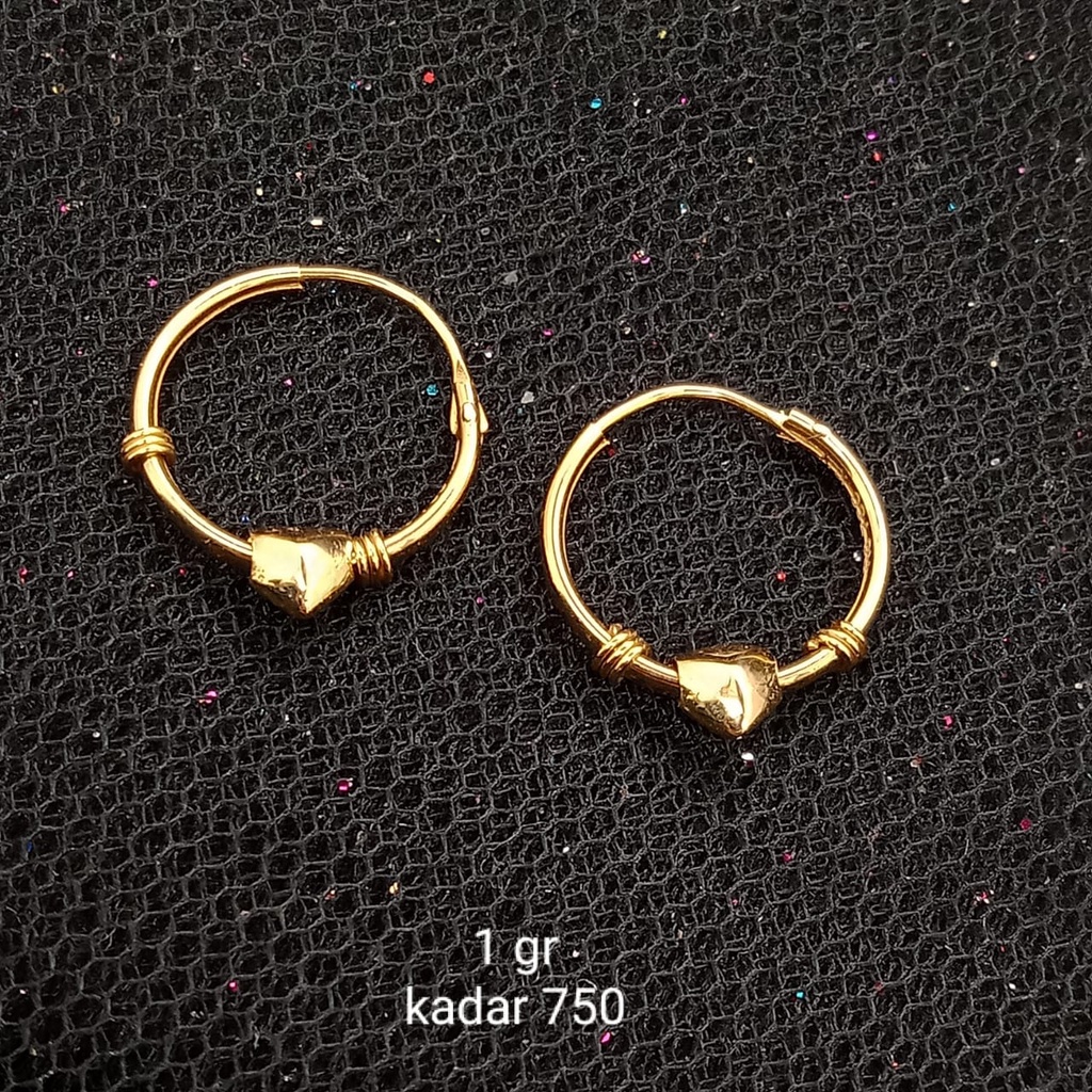 Anting Jipsi Emas 17K - 1 gr Kadar 750 - 665