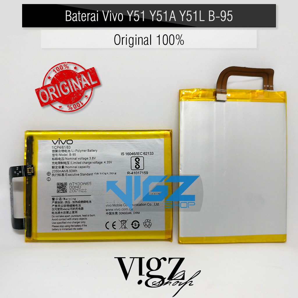 Baterai Vivo Y51 Y51A Y51L B-95 Original 100%