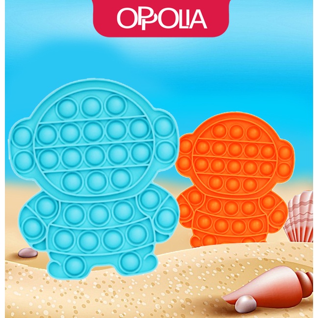 Animal Pop It Push it Pelangi Rainbow Unicorn Astronot Spinner Push Bubble Stress Kids Dino-ROBOT BIRU