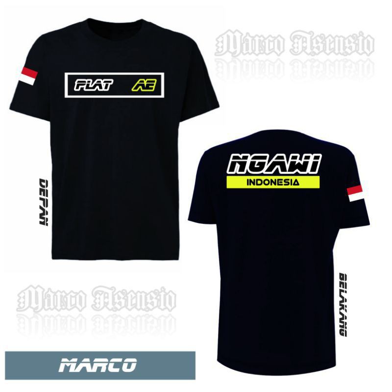 T-SHIRT KAOS PREMIUM FASHION PRIA MAUPUN WANITA DESAIN MA1 TULISAN PLAT AE NGAWI INDONESIA