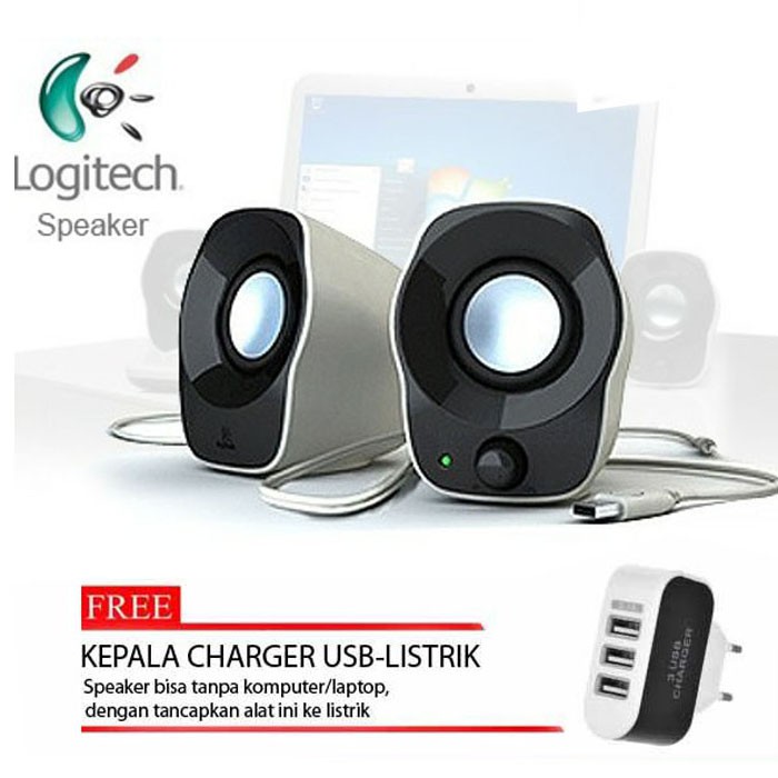 Trend-LOGITECH Paket 2in1 Logitech Z120+Kepala Charger slot3 Speaker USB Logitech Z120 Z-120