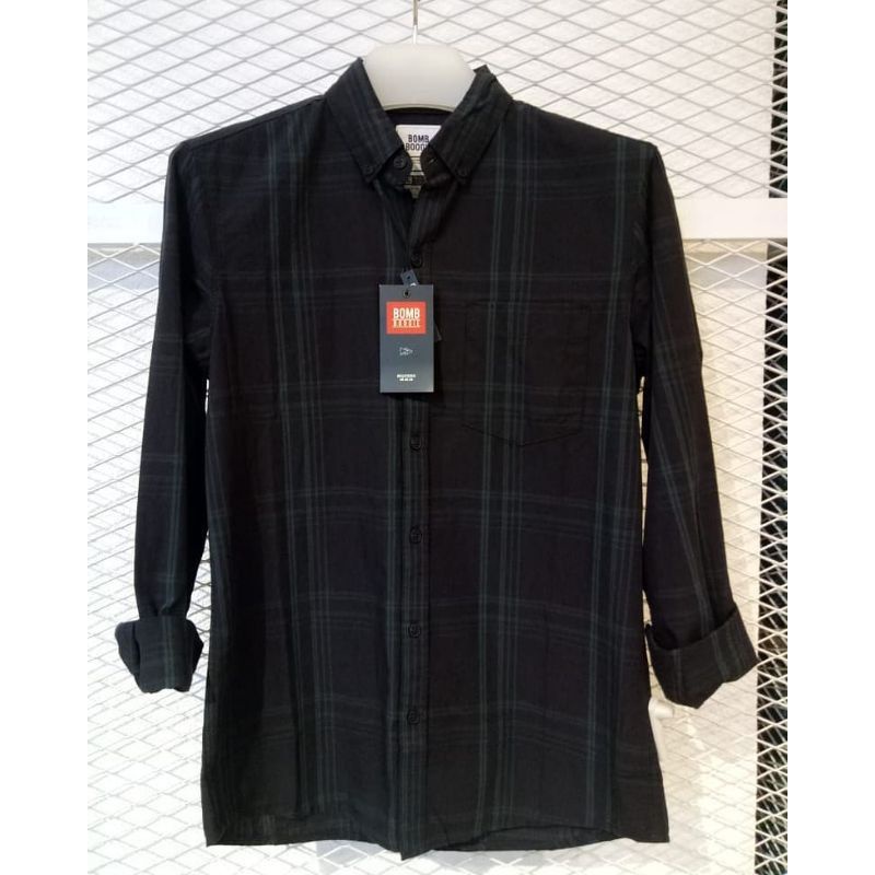 Cognac Navy Green Reguler Shirt 2703B5NIM-Bombboogie Original