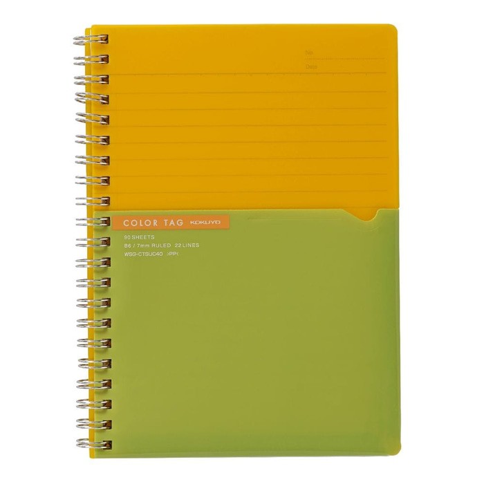 

Kokuyo twin ring notebook color tag Bi-COLOR A5 90sheets 7mm - Cut Off