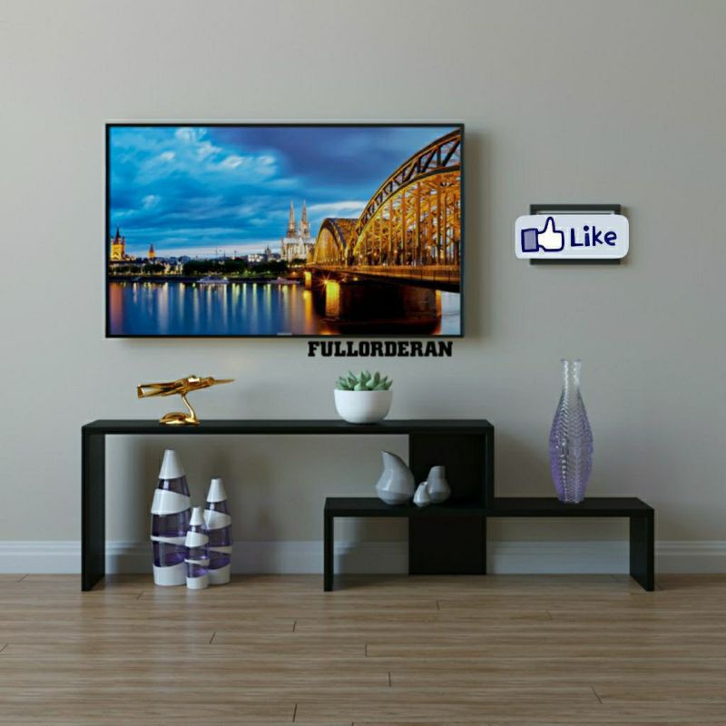 Rak Tv Dvd Foto Pigora Hiasan Piala Piagam Dinding Tembok Wall Shelf Kayu Besi Bunga Modern Buku aRa
