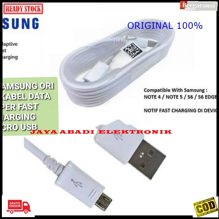 J20 Samsung ori 100% kabel data fast charging cable micro usb v8 type b tipe hp handphone cas casan