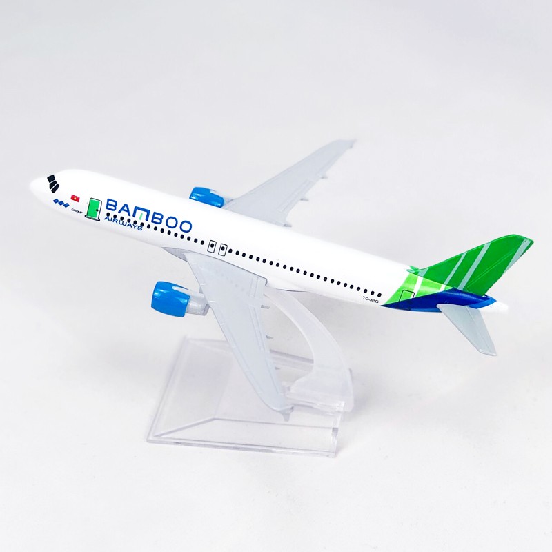 Miniatur Diecast Pesawat Terbang Airbus A320 Bahan Alloy Ukuran 16CM