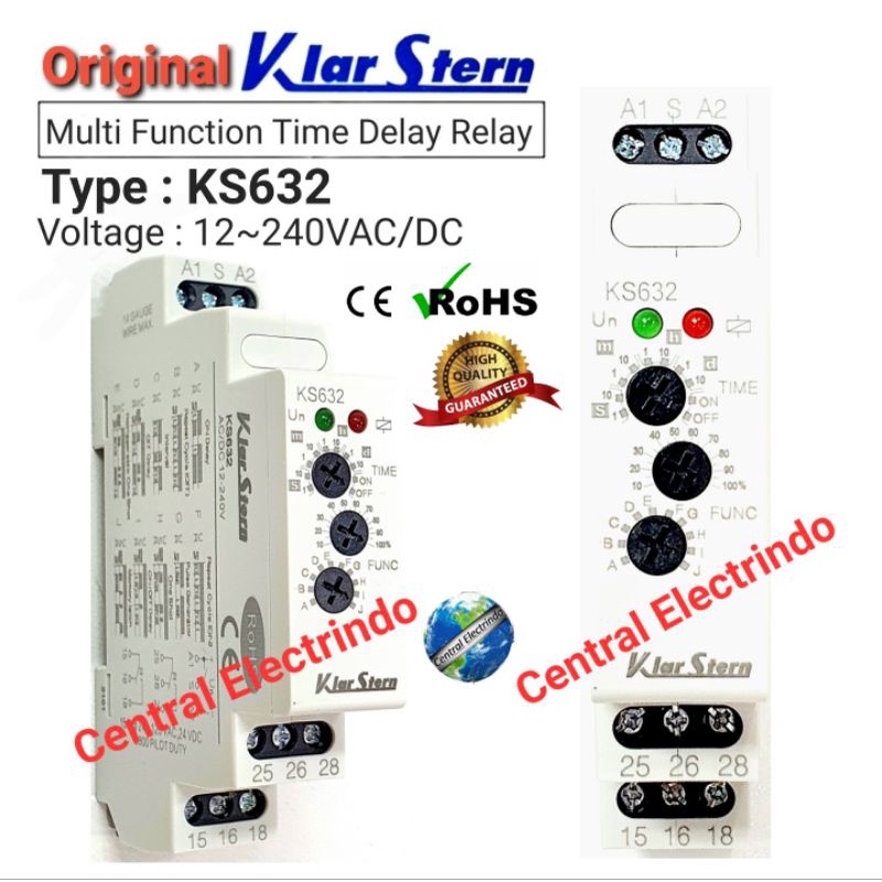 Timer Delay Relay Multi Fungsi KS632 AC/DC 12~240V KlarStern.