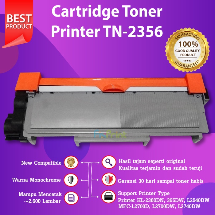 TONER CARTRIDGE ORIGINAL BROTHER TN2356 TN 2356 TN-2356 FOR L-2540DW L2356