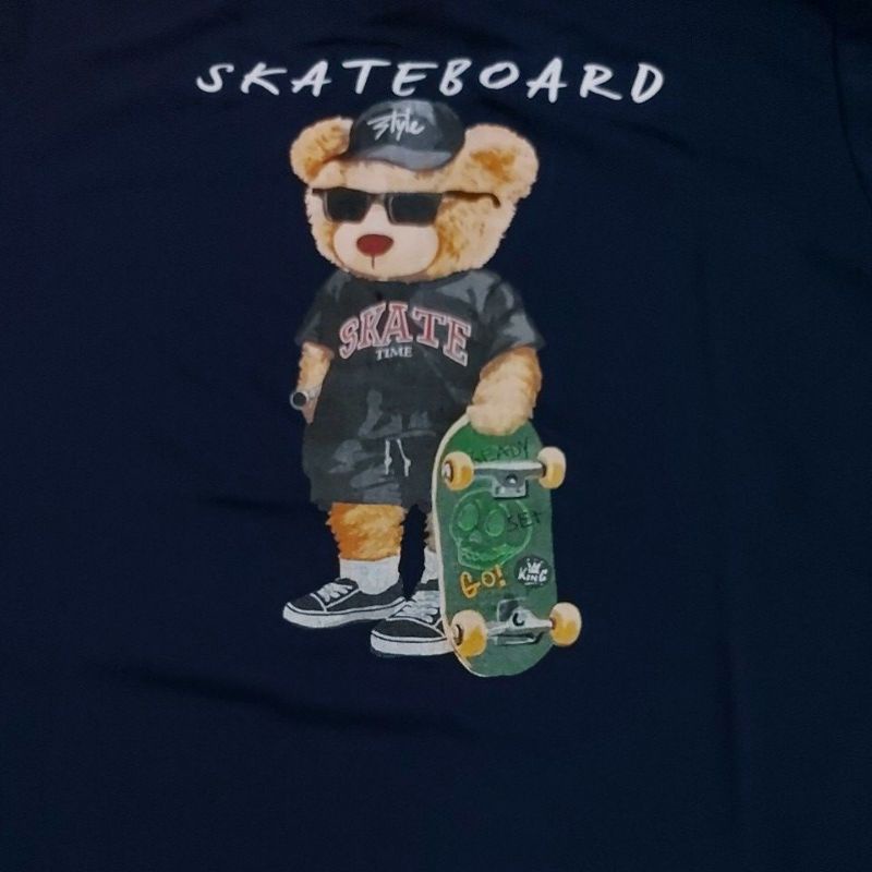 kaos pria/BEAR SKATEBOARD RED/kaos distro