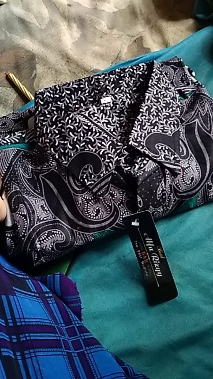 Kemeja Batik Pria Lengan Panjang Size M L Xl Xxl  Bswart Batik Hrb026 Kenongo Hem Panjang Padi