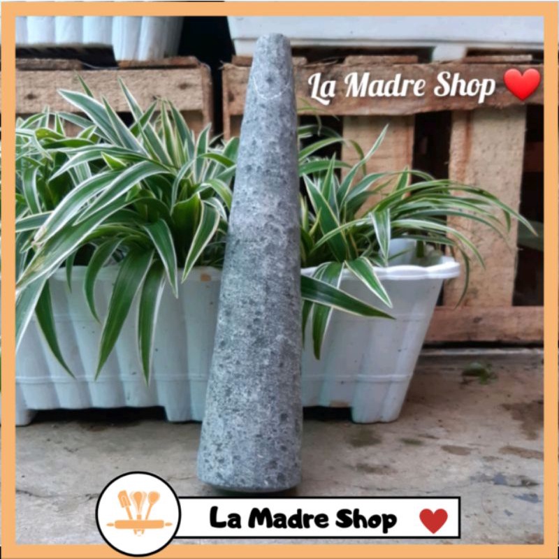 ALU BATU ASLI Alat Penumbuk utk Lumpang Batu - Uk. 25-30 cm