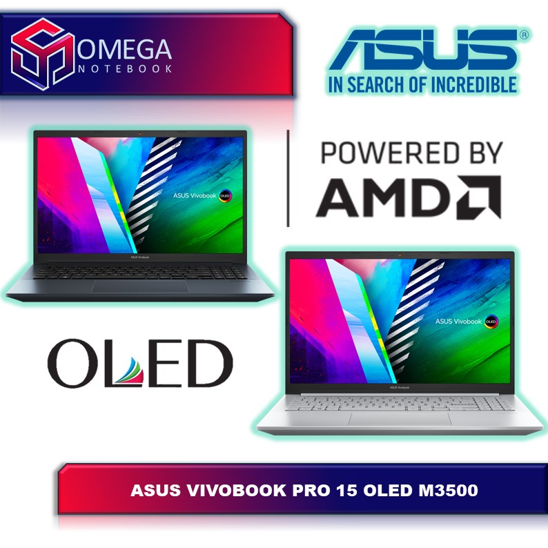 ASUS VIVOBOOK PRO 15 OLED M3500QC - RYZEN 9 5900HX 16GB DDR4 512GB SSD - NVIDIA RTX3050 4GB - 15.6FHD OLED - WINDOWS 11 - M3500QC