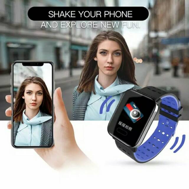 Smartband A6 anti air monitor detak jantung/jam pintar/fitnes tracker