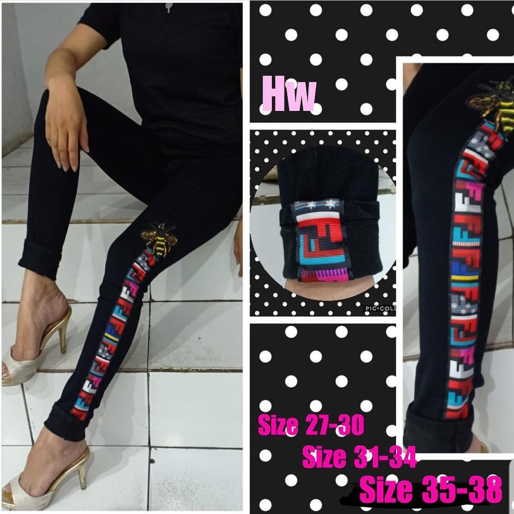 CELANA FF BEE LIST JEANS CEWEK WANITA KUALITAS PREMIUM