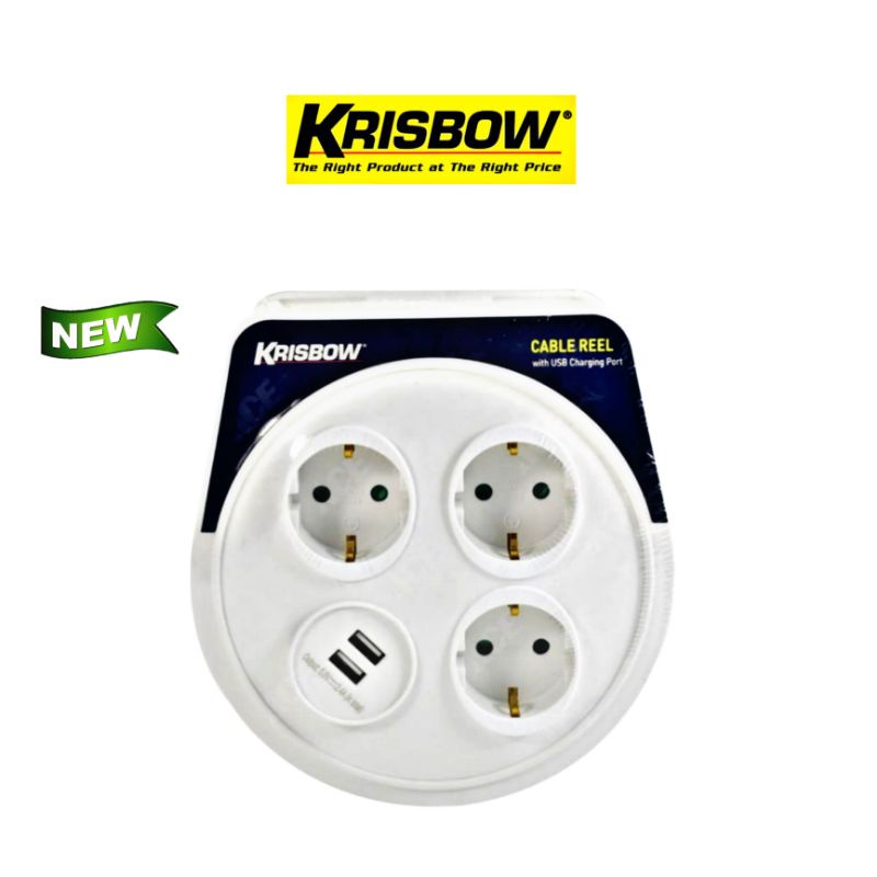 COLOKAN LISTRIK USB KRISBOW / KABEL ROLL / KABEL SAMBUNGAN / STOP KONTAK