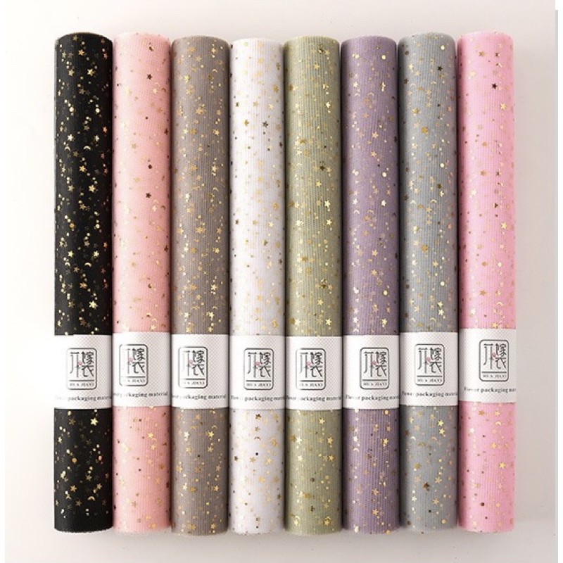 

GOLD STAR TILE ROLL KERTAS BUNGA (1 ROLL)/ FLOWER WRAP/ PEMBUNGKUS BUNGA HAND BOUQUET