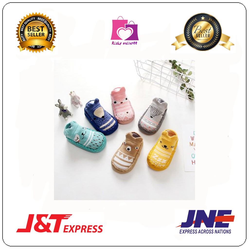 Rizkyonline88 sepatu anak bayi anti slip / baby socks shoes BB07