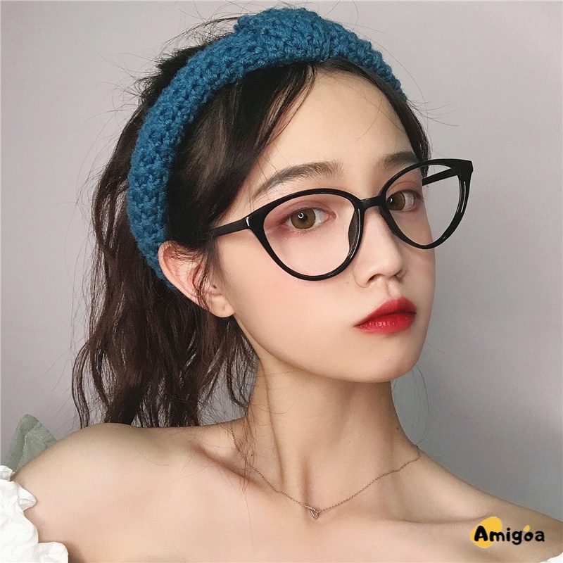 Kacamata Korea Wanita Kacamata Anti Radiasi Retro Wanita Fashion Cat Eye Eyeglasses Versatile Optical Glasses - AG2