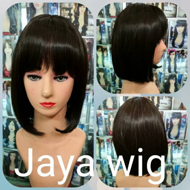 Wig Bob Pendek Rambut Palsu Wanita lurus Pendek