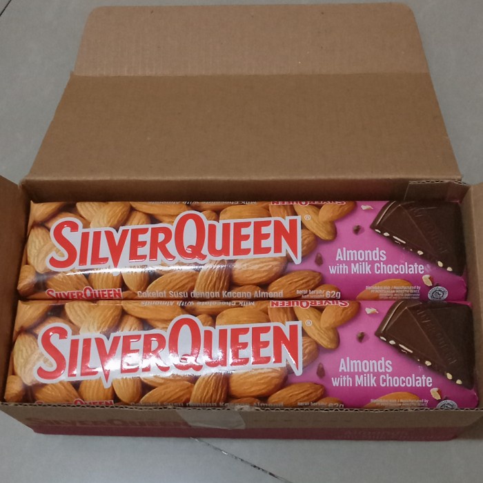 

COKELAT- SILVERQUEEN ALMONDS 65 GRAM 1 BOX (ISI 6 PCS) - FRUIT JAN22 -COKELAT.