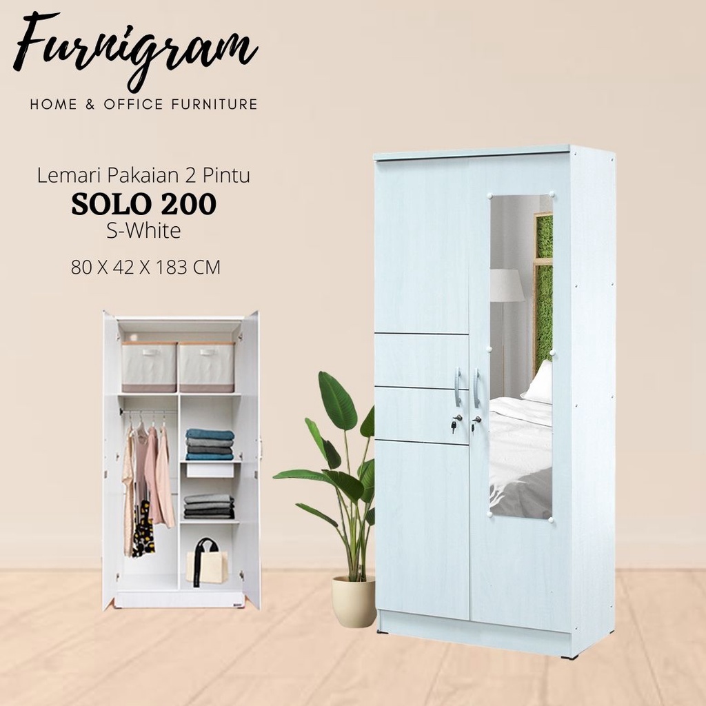 Lemari Pakaian 2 Pintu/ Lemari Pakaian Minimalis