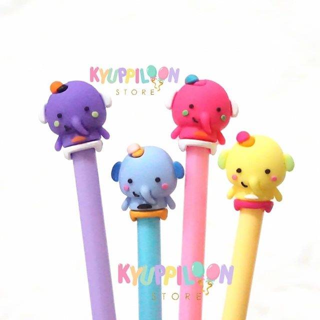 

1Lusin Gel Pen Gajah / Gel Pen Karakter / Gel Pen Lucu / TERMURAH / alat tulis