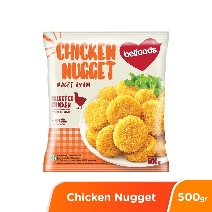 CHICKEN NUGGET 500GR BELFOODS NAGET AYAM HALAL