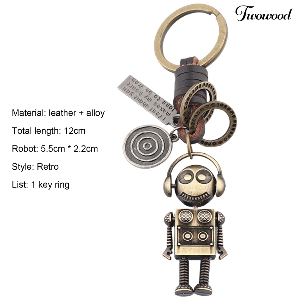 Twowood Gantungan Kunci Bentuk Robot Astronot Gaya Vintage Retro