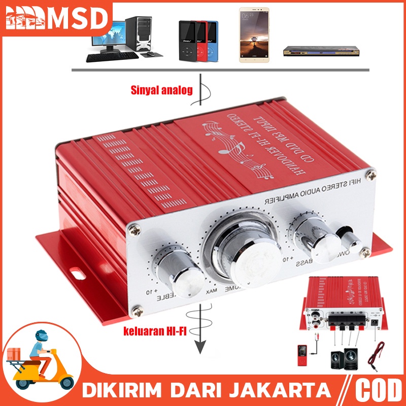 Jual Ampli Mini HiFi Stereo Power Amplifier 12V 20W 2 Channel Power