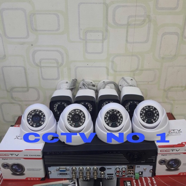Paket cctv ekonomis 8ch 8 kamera cctv 1.3 mp 720p murah