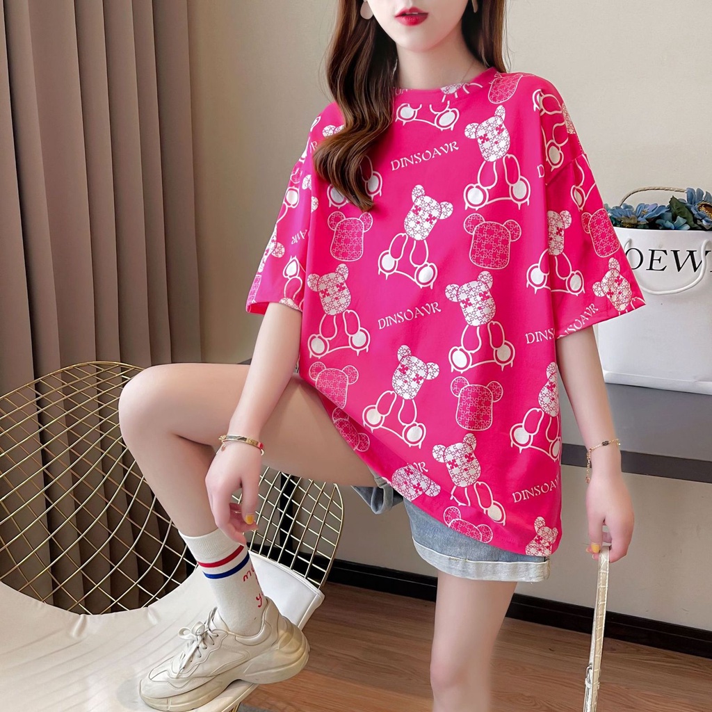 THISTLE - Oversize Tee Tshirt Wanita Model Longgar Motif Boneka K Full Print