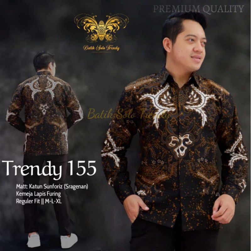 TRENDY 155 KEMEJA BATIK LENGAN PANJANG KAIN HALUS MURAH