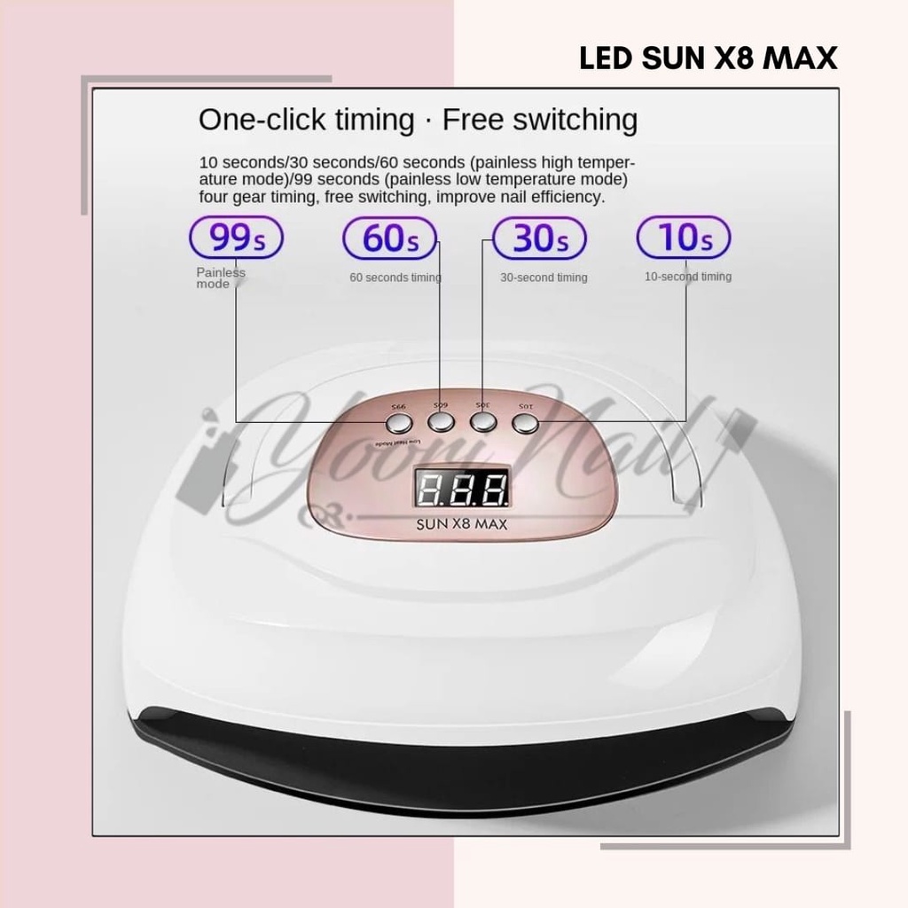 LED SUN X8 MAX uv led nail dryer pengering kutek gel led lamp