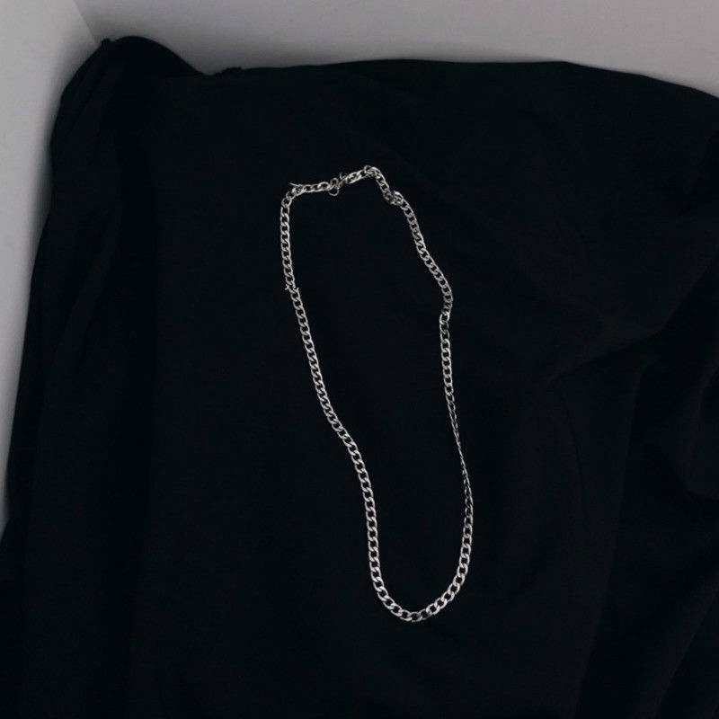 Kalung Rantai Simple Gaya Hip Hop Retro Untuk Pria/Wanita