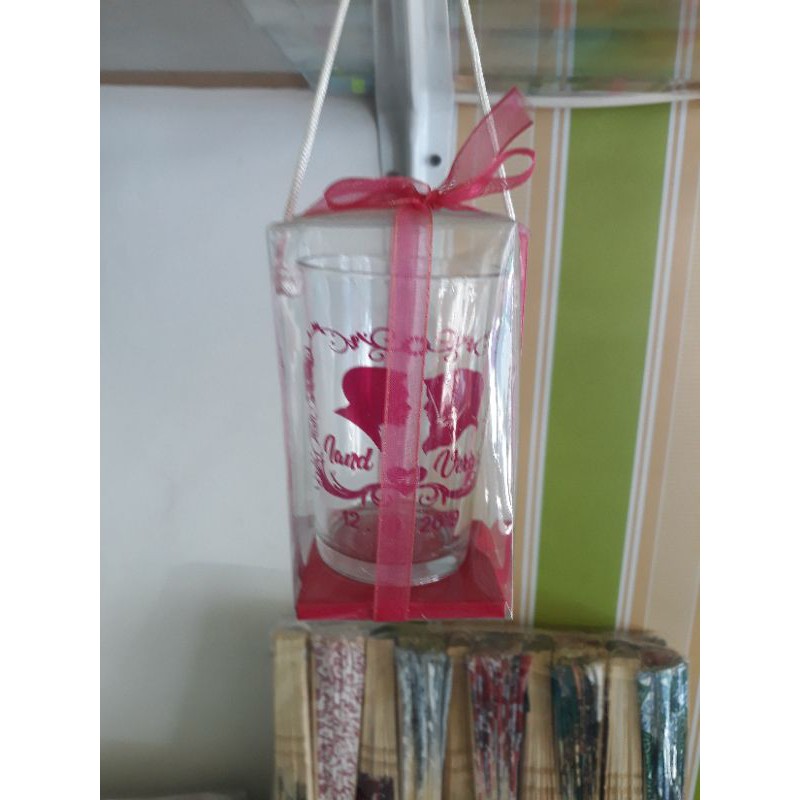 

souvenir gelas kopi kemas mika tali pita