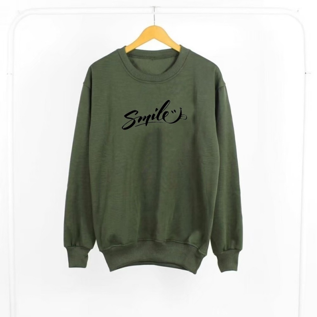 SLSL.STORE Sweater Oblong Pria Army Distro Premium Sweter Crewneck Ukuran Jumbo Jepang Cowok Motif Simple Keren Sweater Cruneck Unisex Original Bestseller  Cowo Cewek Sweatshirt Anak Muda