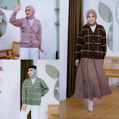 Suwiter Kardigan Atasan Knit Baju Jaket Sweter Rajut Sweater Ibu Ibu Tebal Hangat Wanita Jumbo Overs