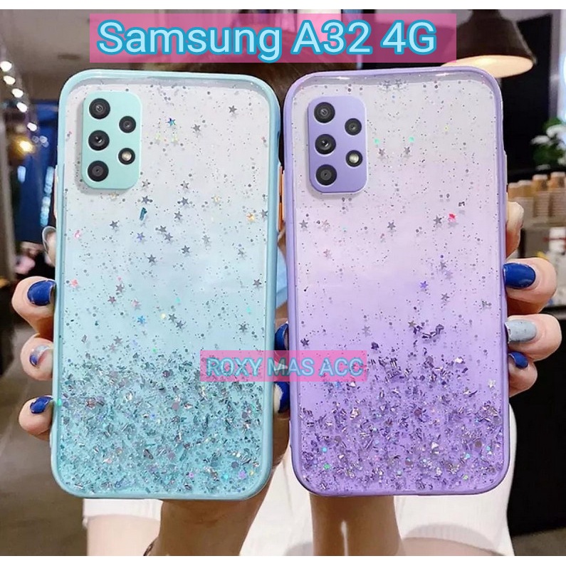 SOFTCASE ( SAMSUNG A32 4G  ) TERBARU CASE DOVE GLITER FUZE TRANSPARAN DENGAN KAMERA PROTEKSI, SOFTCA