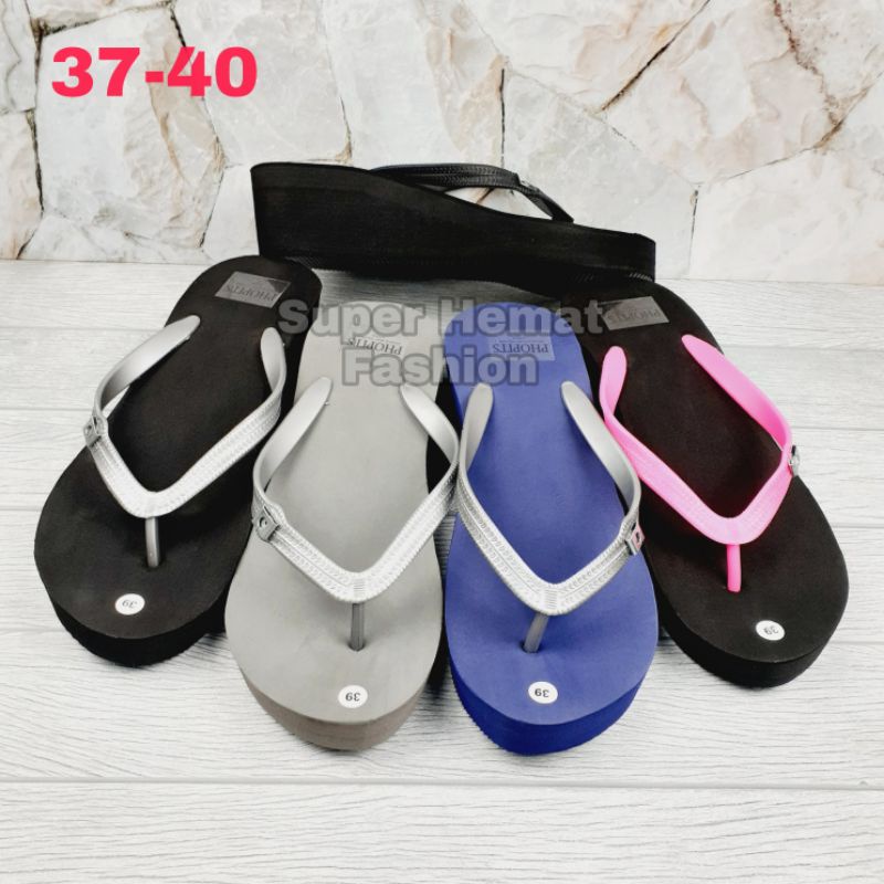 Phopits Wedges Sandal Jepit Wanita Cewek Sendal Popits Pospit Popitz Maura Joline Bali Jepun Spon Sp