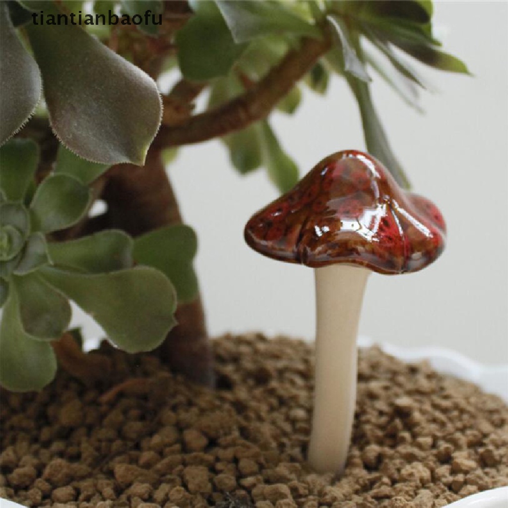 [tiantianbaofu] Ceramic Simulation Mushroom Model Bonsai Ornament DIY Home Garden Lawn Decor Boutique