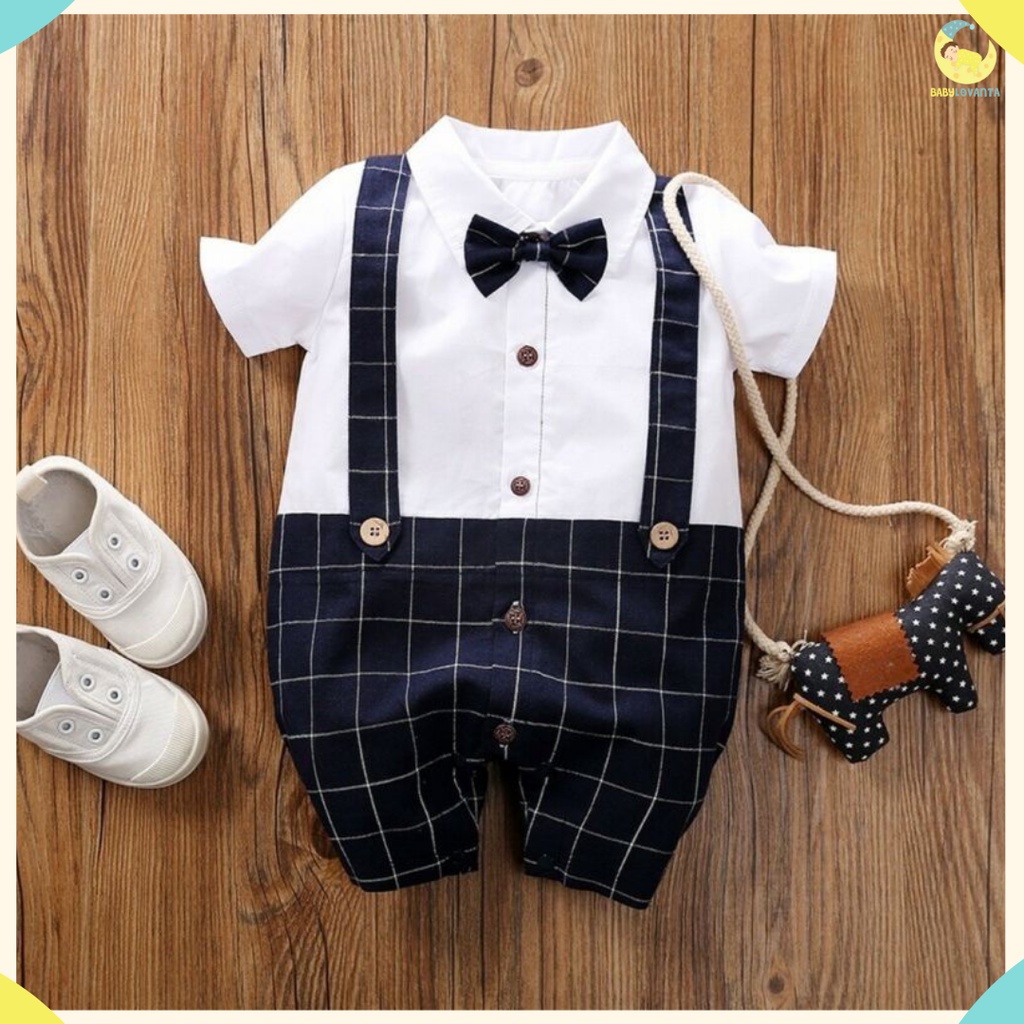 [COD] Baju Bayi Cowok Jumper Lengan Pendek import Korea TUXEDO 2/babylovanta