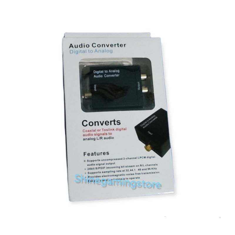 Paket Digital Optic To Analog RCA Audio Converter With Kabel Toslink