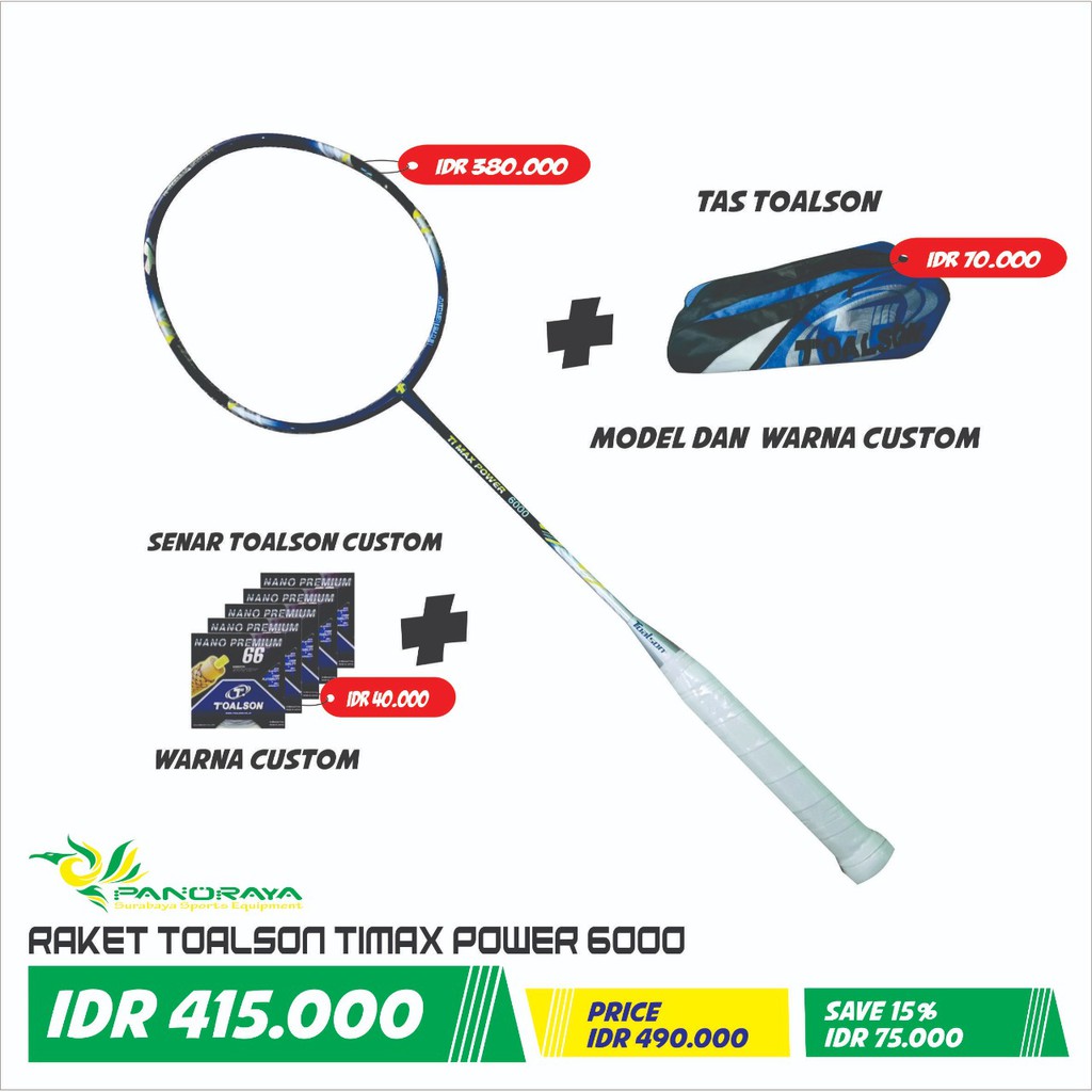 Raket Badminton Bulutangkis Toalson Ti Max Power 6000 Promo