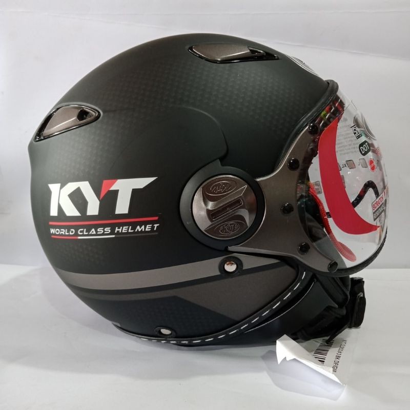 HELM KYT ELSICO MOTIF 3 BLACK DOFF GUNMETAL HELM RETRO KYT ELSICO HELM KLASIK HELM VESPA HELM BOGO