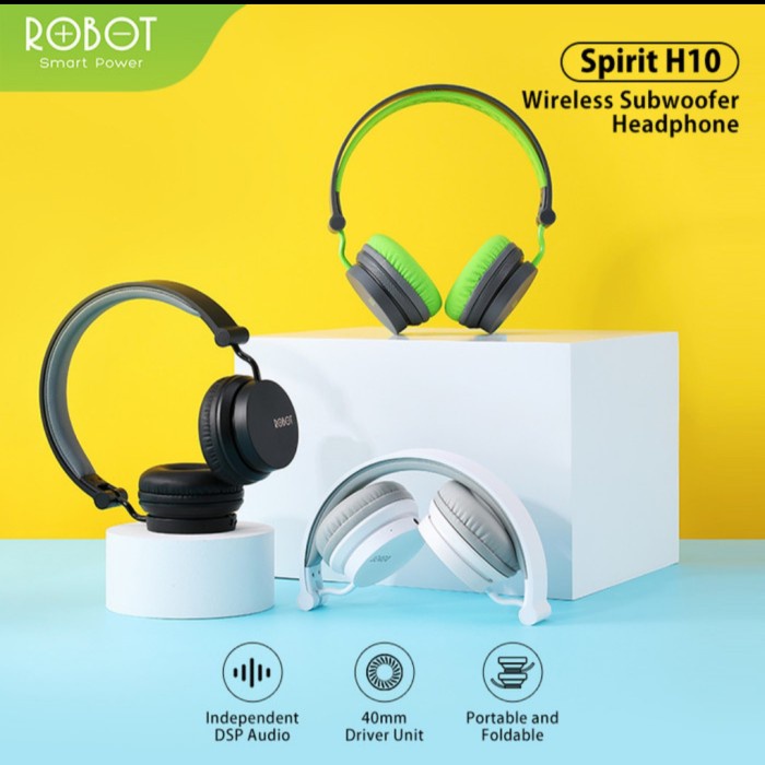 Robot Spirit H10 Headset Bluetooth Wireless - 40mm Driver, 2 Mode Equalizer