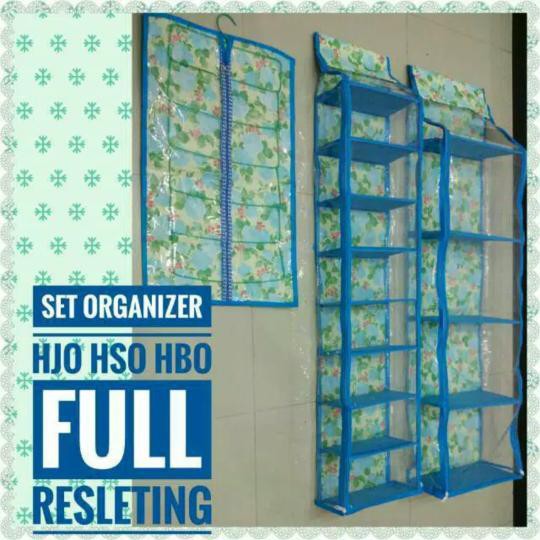 RAK GANTUNG ORGANIZER TAS , SEPATU , JILBAB RAK SET  2in1 RESLETTING PLASTIK TEBAL [FREE ONGKIR]