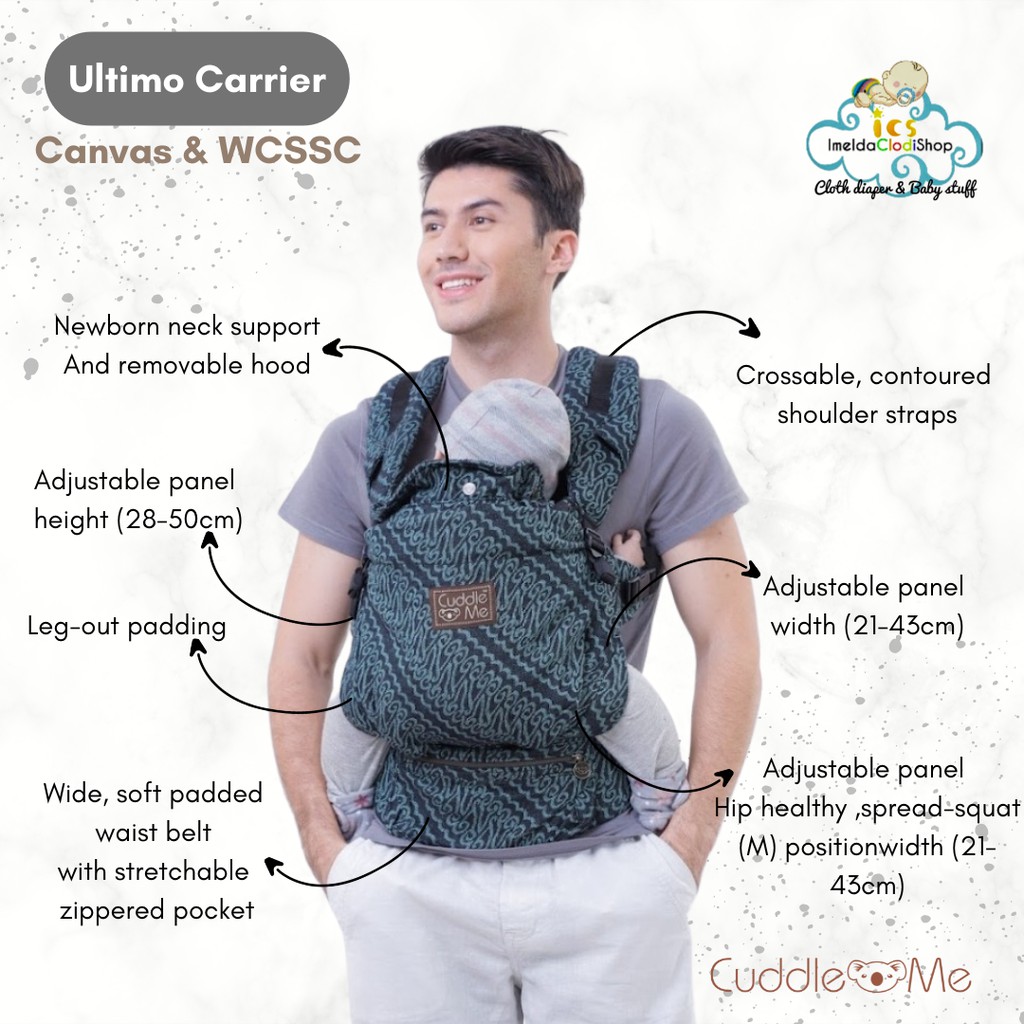 WCSSC Ultimo Cuddle Me SSC hipseat baby carrier Tenun Jaquard gendongan M shape