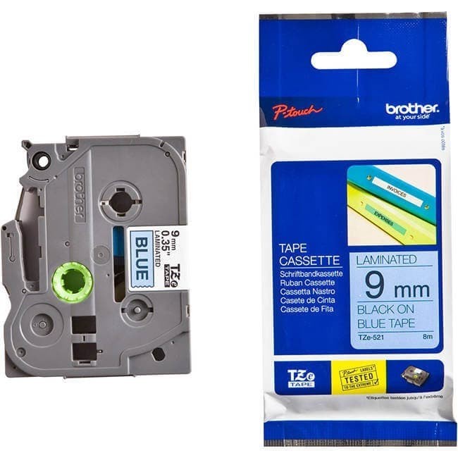 

BROTHER Label Tape TZE 521 9mm Black On Blue