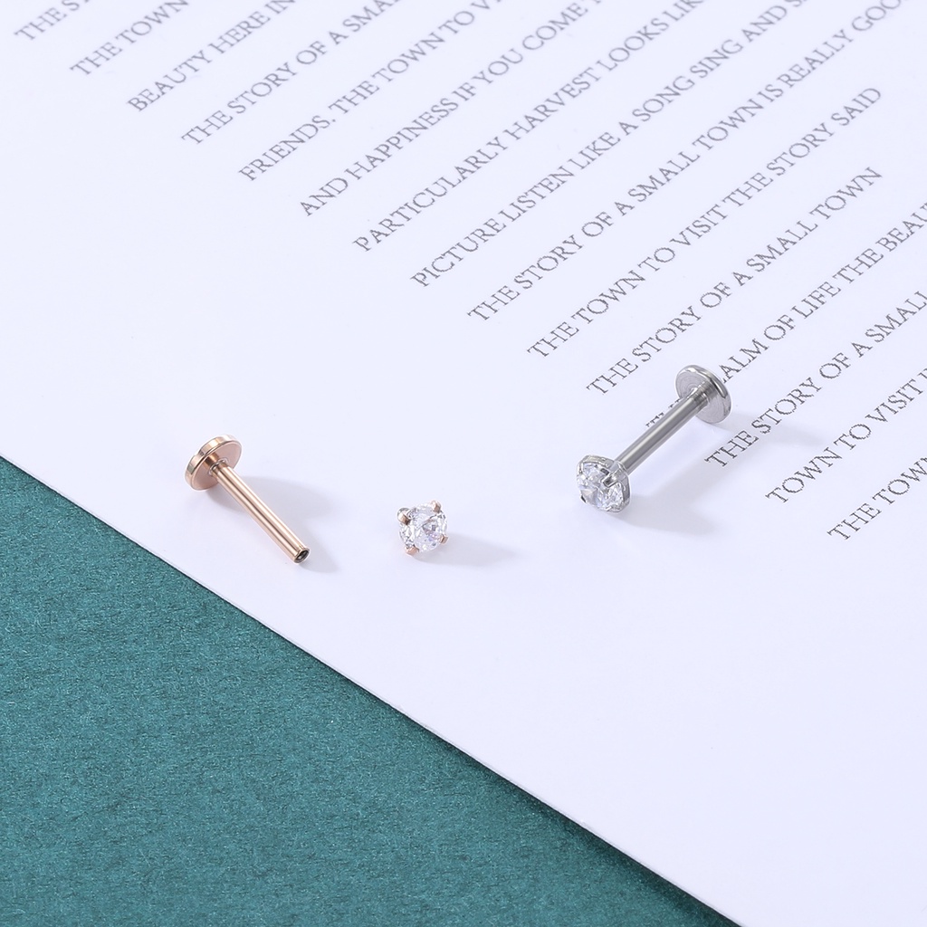 1pc Anting Tindik Bibir / Tulang Rawan Telinga Bentuk Bintang / Hati Bahan Stainless Steel 316l Warna Rose Gold