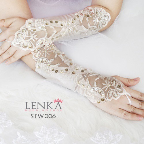 [LIMITED STOCK] WEDDING GLOVES NUDE SARUNG TANGAN BROKAT PENGANTIN STW006